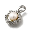 Natural Freshwater Pearl Flat Round Charms KK-K398-30P-3