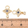 Brass Micro Pave Marine Blue Cubic Zirconia Charms CU-K002-18G-2