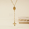 Vintage 306 Stainless Steel Crystal Rhinestone Rosary Bead Necklaces BS0386-1