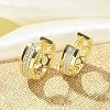 Brass Micro Pave Clear Cubic Zirconia Hoop Earrings EJEW-C122-04G-1