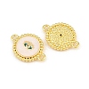 Brass Micro Pave Clear Cubic Zirconia Connector Charms CU-CBA5CB0-21G-2