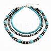 3Pcs Synthesis Turquoise & Acrylic Beaded 3 Layer Necklace Sets FS-WGF91B6-01-3