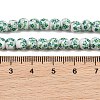 Handmade Flower Printed Porcelain Ceramic Beads Strands PORC-M005-6mm-07-3