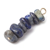 Gradient Color Natural Aquamarine & Natural Lapis Lazuli & Synthetic Turquoise Chip Beaded Pendants PALLOY-JF02795-02-4