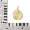 Brass Pave Natural Shell Flat Round with Letter Charms KK-Z115-13G-M-2