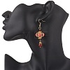 Lantern 304 Stainless Steel Synthetic Imperial Jasper Dangle Earrings EJEW-MZ00609-05-3