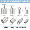 32Pcs 4 Style Brass Cord Ends KK-BBC0010-91S-2