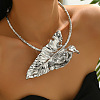 Exaggerated Zinc Alloy Crystal Rhinestone with Plastic Pearl Leaf Choker Necklaces for Women FS-WGACF56-02-2