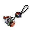 Flower Dyed Natural Gemstone Braided Thread Pendant Decorations HJEW-K046-04A-3