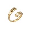 Hollow Out Cross with Word Love 201 Stainless Steel Cuff Rings FS-WGED892-08-1