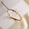 304 Stainless Steel & Crystal Rhinestone & Natural Shell Hinged Bangles for Women WG71A98-01-2