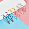 3 Pairs 3 Colors Alloy Hollow Out Triangle Dangle Stud Earrings for Women EJEW-AN0003-03-7