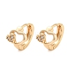 Rack Plating Brass with Cubic Zirconia Hoop Earrings for Women EJEW-G363-02KCG-1