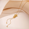 Stainless Steel Tassel Pendant Necklaces for Women PW-WG25FB6-01-2