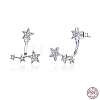 Anti-Tarnish Rhodium Plated 925 Sterling Silver Ear Studs HJEW-FF0012-22-1