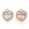 Brass Micro Pave Cubic Zirconia Charms KK-S356-773E-1