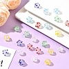 24Pcs 6 Colors Handmade Foil Lampwork Beads FOIL-YW0001-05-4