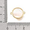 Synthetic Turquoise & Natural Shell Brass Flat Round Links Connector Charms KK-N289-16G-02-3