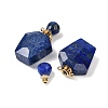 Natural Lapis Lazuli Openable Perfume Bottle Pendants G-I381-02G-06-2