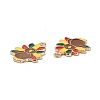 Light Gold Tone Alloy Enamel Pendants ENAM-P247-20KCG-2