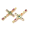 Brass Pave Colorful Cubic Zirconia Pendants CU-CBA2907-01A-G-2