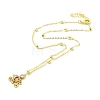 Cubic Zirconia Pumpkin Carriage Pendant Necklace with Synthetic Crystal Beads NJEW-G016-01A-3