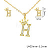 Brass Micro Pave Clear Cubic Zirconia Pendant Necklaces & Stud Earrings Sets FS-WG8C370-08-1
