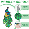 3Pcs 3 Styles Peacock PVC Sequin Iron on Cloth Patches PATC-FG0001-94-4