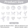15Pcs 15 Styles 201 Stainless Steel Links Connector Charms STAS-YW0011-13-2