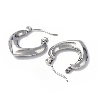 304 Stainless Steel Hollow Teardrop Hoop Earrings for Women STAS-B034-14P-1