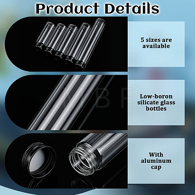 100Pcs 5 Styles Low-boron Silicate Glass Bottles AJEW-WA0004-68-1