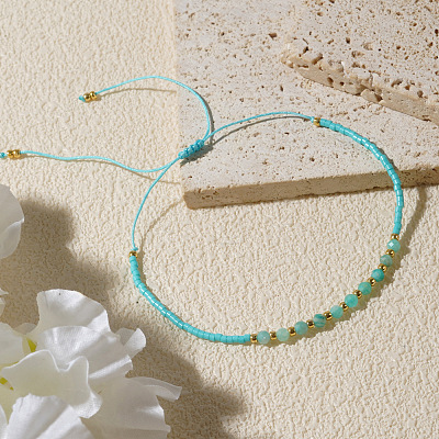 Natural Amazonite Beads Braided Bead Bracelets LS-KZ2587-3-1