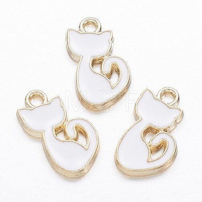 Alloy Enamel Kitten Charms X-PALLOY-P118-26-1