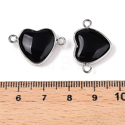 Natural Obsidian Love Heart Pendants G-T138-205D-P-1