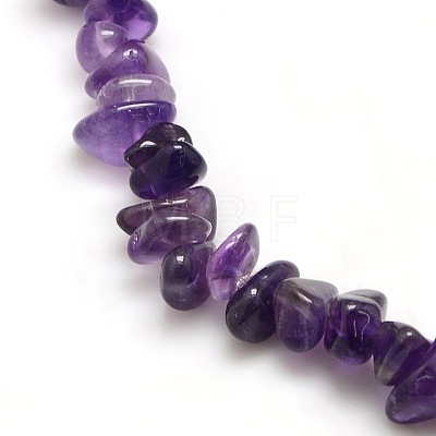 Natural Amethyst Chips Beads Strands X-G-P030-02-1