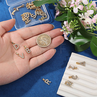 26Pcs Alloy with Crystal Rhinestone Charms PALLOY-CA00042-1