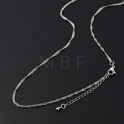 Brass Singapore Chains Necklaces for Women NJEW-D302-34P-1