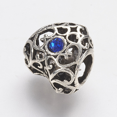 Tibetan Style Alloy Rhinestone European Beads PALLOY-F202-38I-1