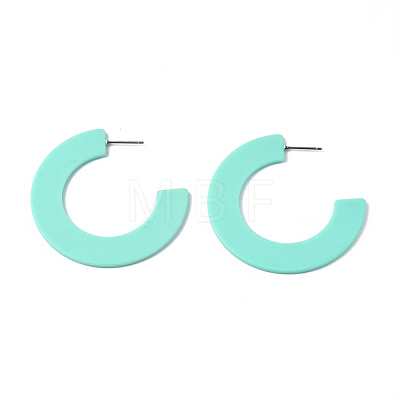 Cellulose Acetate(Resin) Half Hoop Earrings KY-S163-383A-1