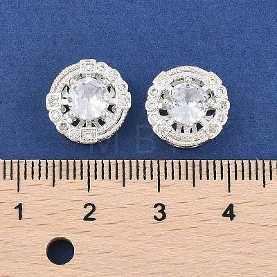 Rack Plating Brass Micro Pave Cubic Zirconia Beads KK-F879-10S-1