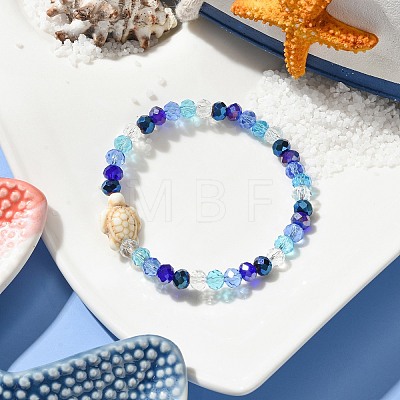 Electroplated Glass Beaded Stretch Bracelets BJEW-JB10900-01-1