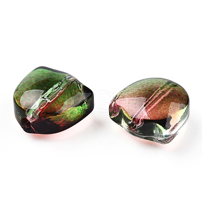 Two Tone Spray Painted Transparent Glass Beads GLAA-T022-26-B01-1