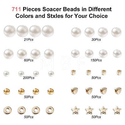 10Style Imitated Pearl Acrylic Beads and CCB Plastic Beads DIY-YW0007-51-1