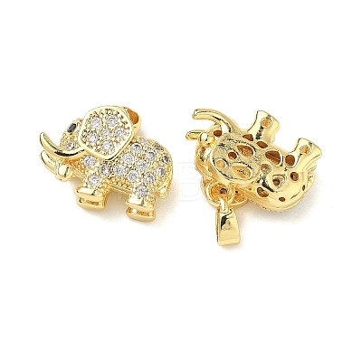 Brass Micro Pave Clear Cubic Zirconia Pendants KK-H254-11G-1