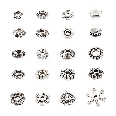 Kissitty 400Pcs 20 Styles Tibetan Style Alloy Spacer Beads FIND-KS0001-25-1