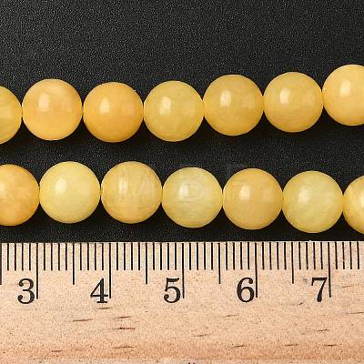 Natural Yellow Jade Bead Strands G-K121-02-8mm-1