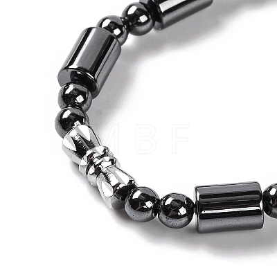 Column & Round Synthetic Non-magnetic Hematite Beaded Necklaces NJEW-Q341-04-1