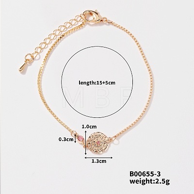 Cute and Stylish Flower Brass Rhinestone Charm Bracelets for European and American KS5683-3-1