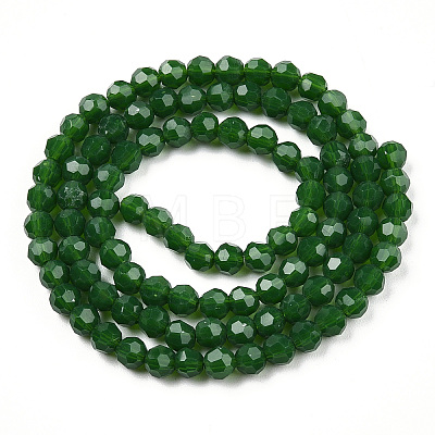 Opaque Solid Glass Bead Strands X-GLAA-R166-4mm-02A-1