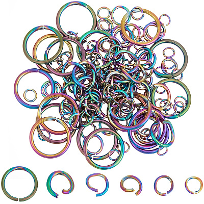 160Pcs 6 Sizes 304 Stainless Steel Open Jump Rings STAS-BBC0001-99-1
